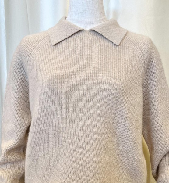画像1: カシミヤPOLOセーター (1)