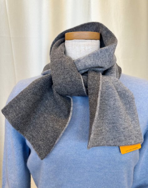 画像2: 2色カシミヤスカーフ (2)