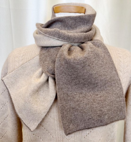 画像1: 2色カシミヤスカーフ (1)